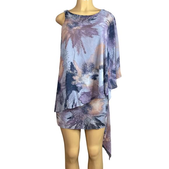 Badgley Mischka for Le Tote Asymmetrical Layered One Shoulder Dress Size XS - Picture 1 of 13